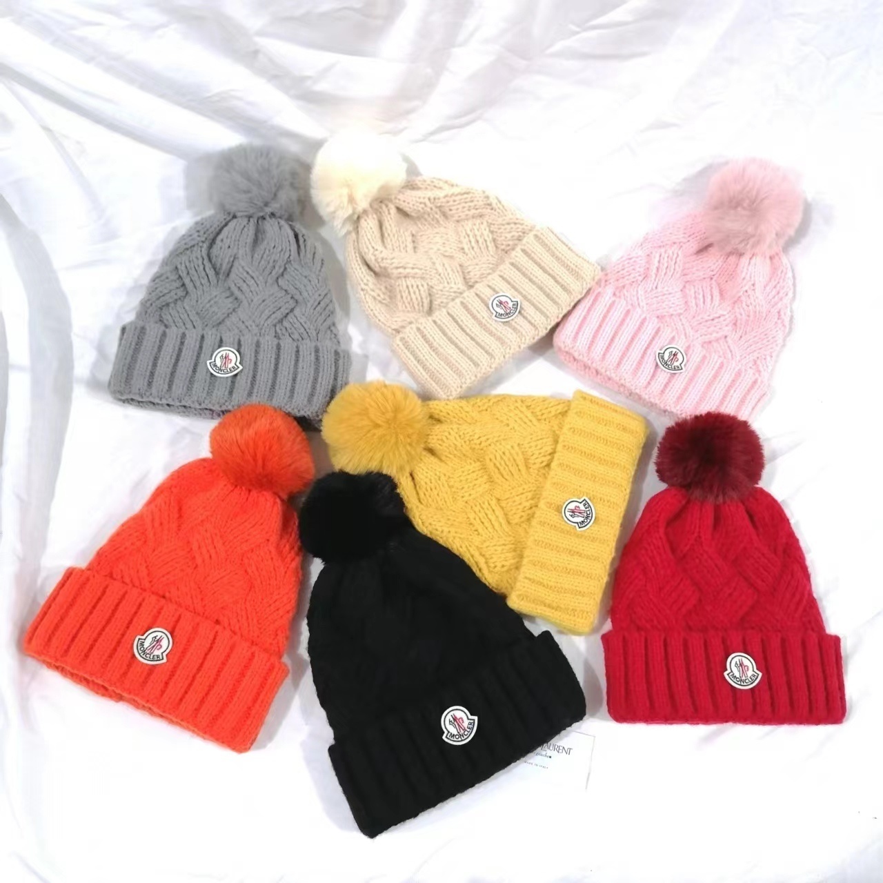 Monogram chunky wool knitted hat