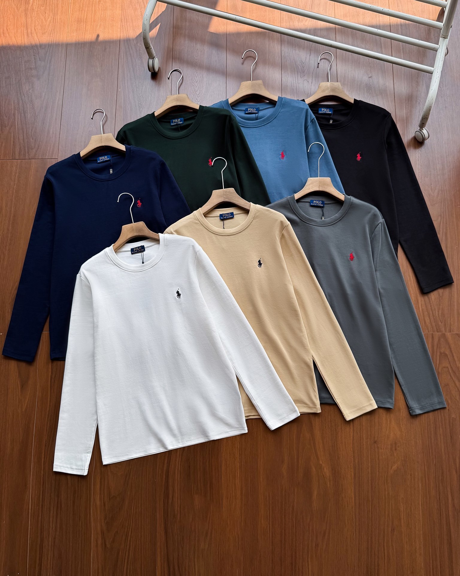 Ralph Lauren Pony embroidered round neck long sleeved T-shirt