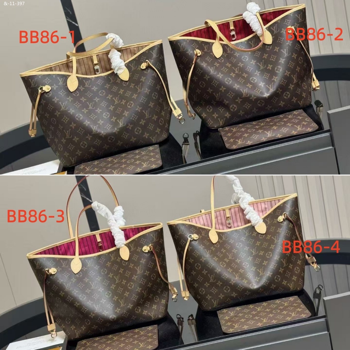 LV medium-sized shoulder/handbag in 4 colors. Material: Original top-grain leather.