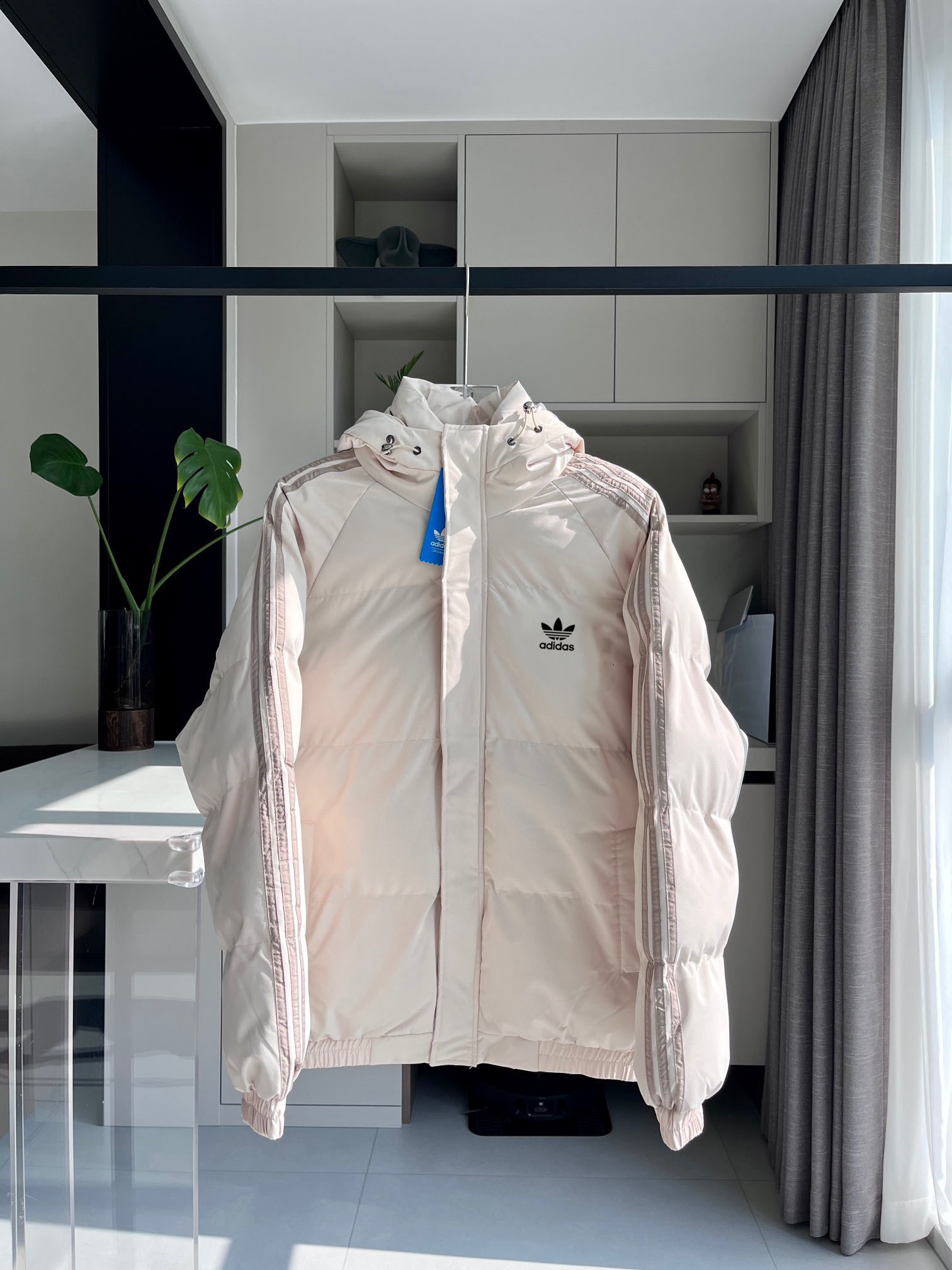 Adidas Striped cotton-padded coat, thickened, warm, hooded cotton-padded jacket - Image 7