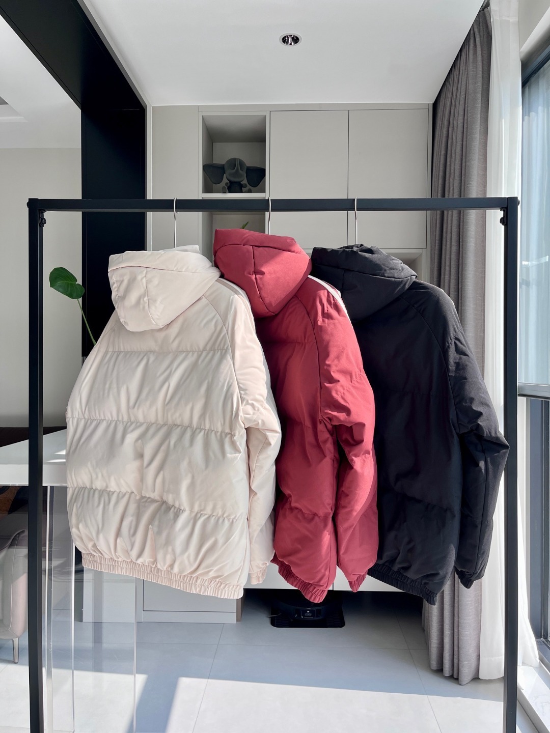 Adidas Striped cotton-padded coat, thickened, warm, hooded cotton-padded jacket - Image 3