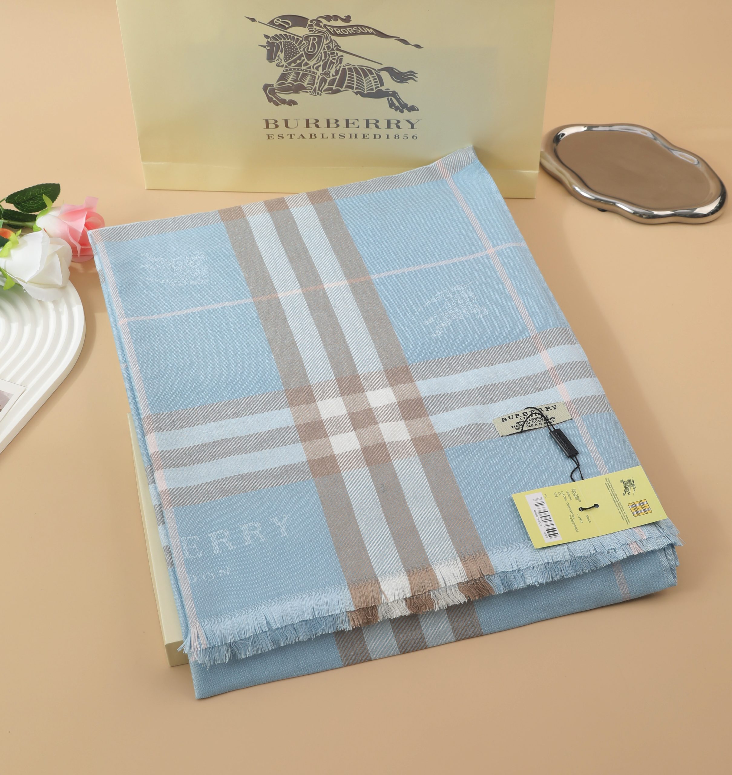 Burberry 14 Color Classic Couple Cotton Long Scarf - Image 2