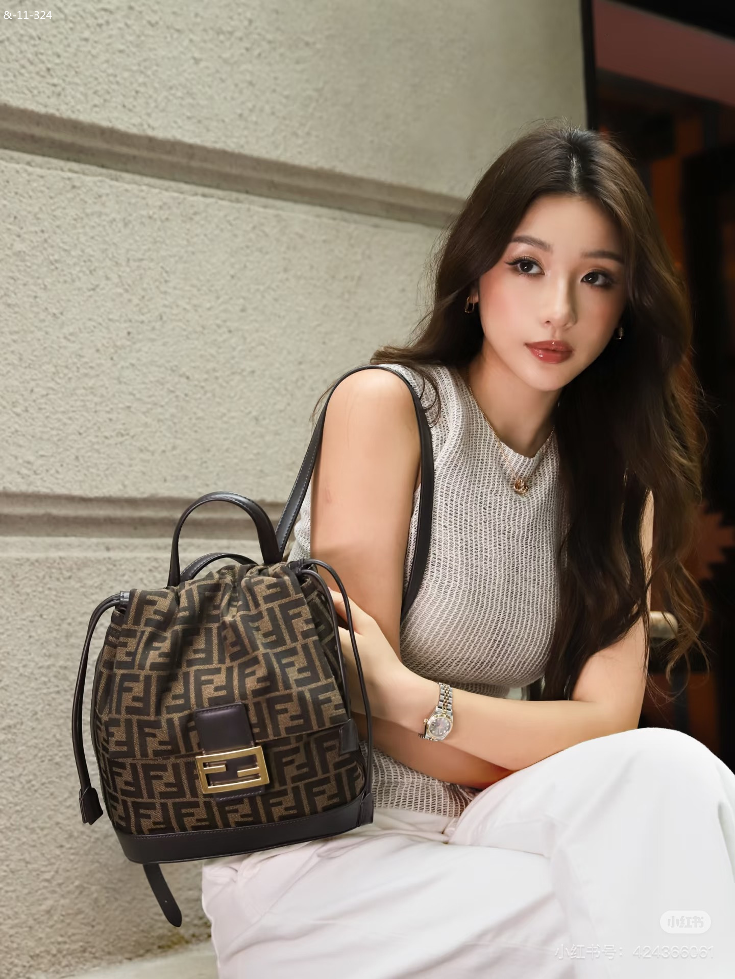 FENDI 2-Color, Classic Pattern Backpack, High Quality - Image 3