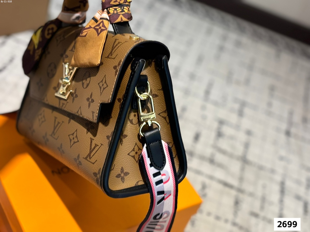 Louis Vuitton women's printed tote bag, single shoulder crossbody bag - Image 4