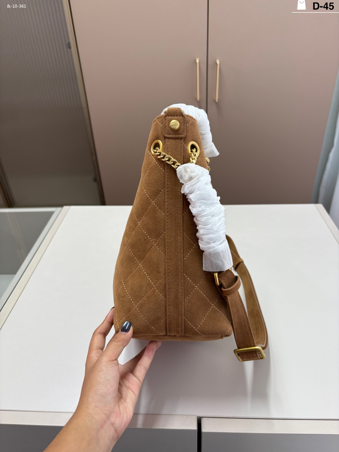 CHANEL suede bucket bag, single shoulder crossbody bag - Image 6