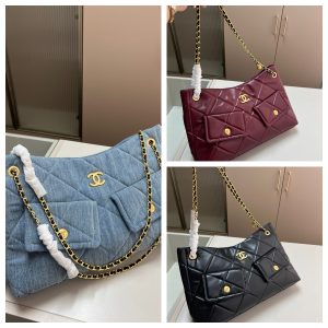 CHANEL denim tote chain bag shoulder tote bag