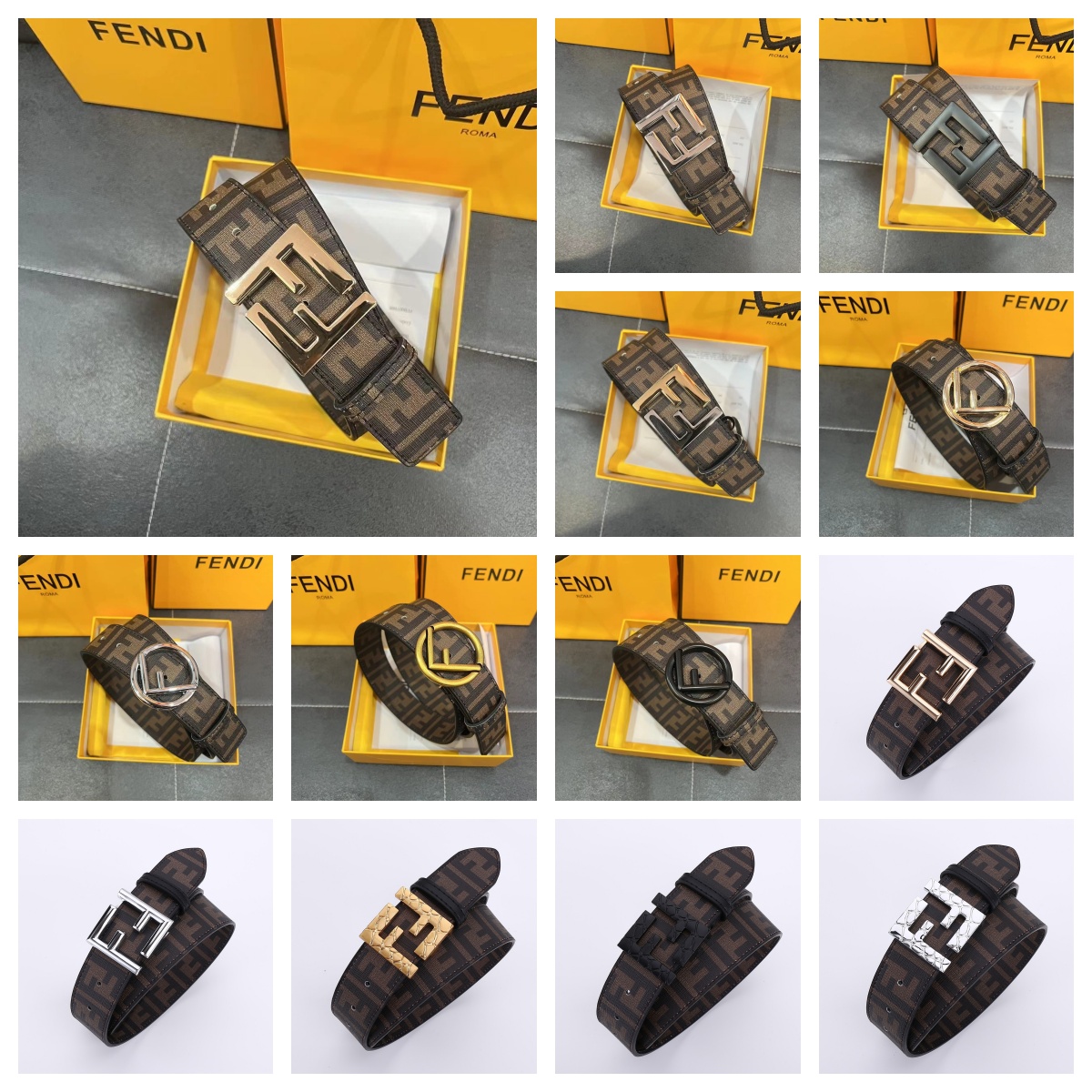 FENDI 18 color fashionable classic men's and women's waist belt